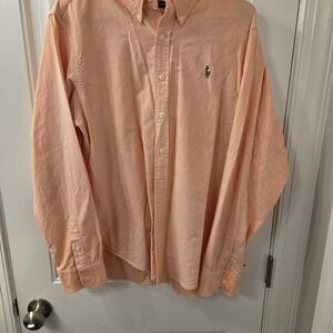 Ralph Lauren Men's Classic Fit Orange Button-Down Shirt